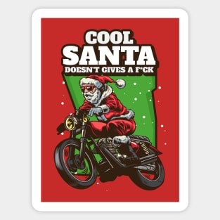 Biker Santa Bad Santa Funny Christmas Sticker